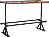 Bartafel 150x70x107 cm massief gerecycled hout meerkleurig (incl. vloerviltjes)