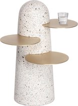 BoBo Bijzettafel - Terrazzo basis - Messing blaadjes
