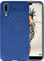 Geweven TPU Siliconen Case voor Huawei P20 Blauw