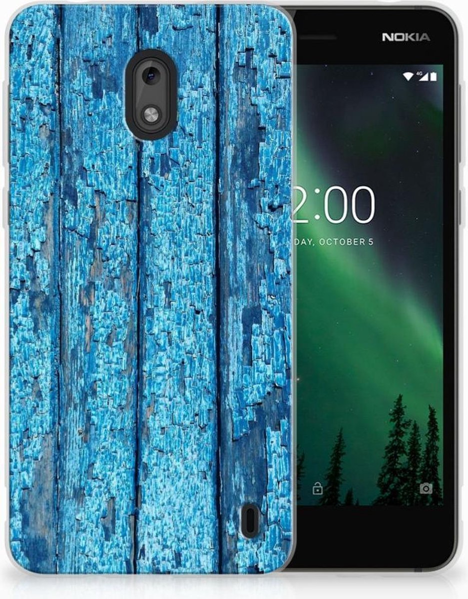 Nokia 2 Bumper Hoesje Wood Blue