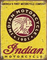 Indian Motorcycles since 1901 - Retro wandbord - Motor - Amerika USA - metaal.