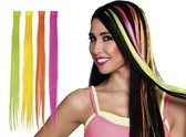 24 stuks: Hairextension in 4 neon kleuren - assorti