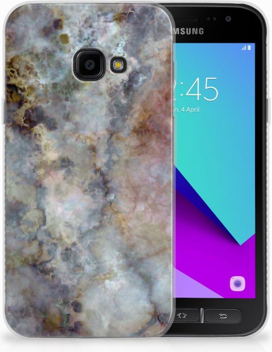 Samsung Galaxy Xcover 4 | Xcover 4s TPU Siliconen Hoesje Marmer Grijs