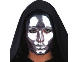 Zilveren carnaval verkleed gezichtsmasker - The mask - volwassenen - kunststof - halloween