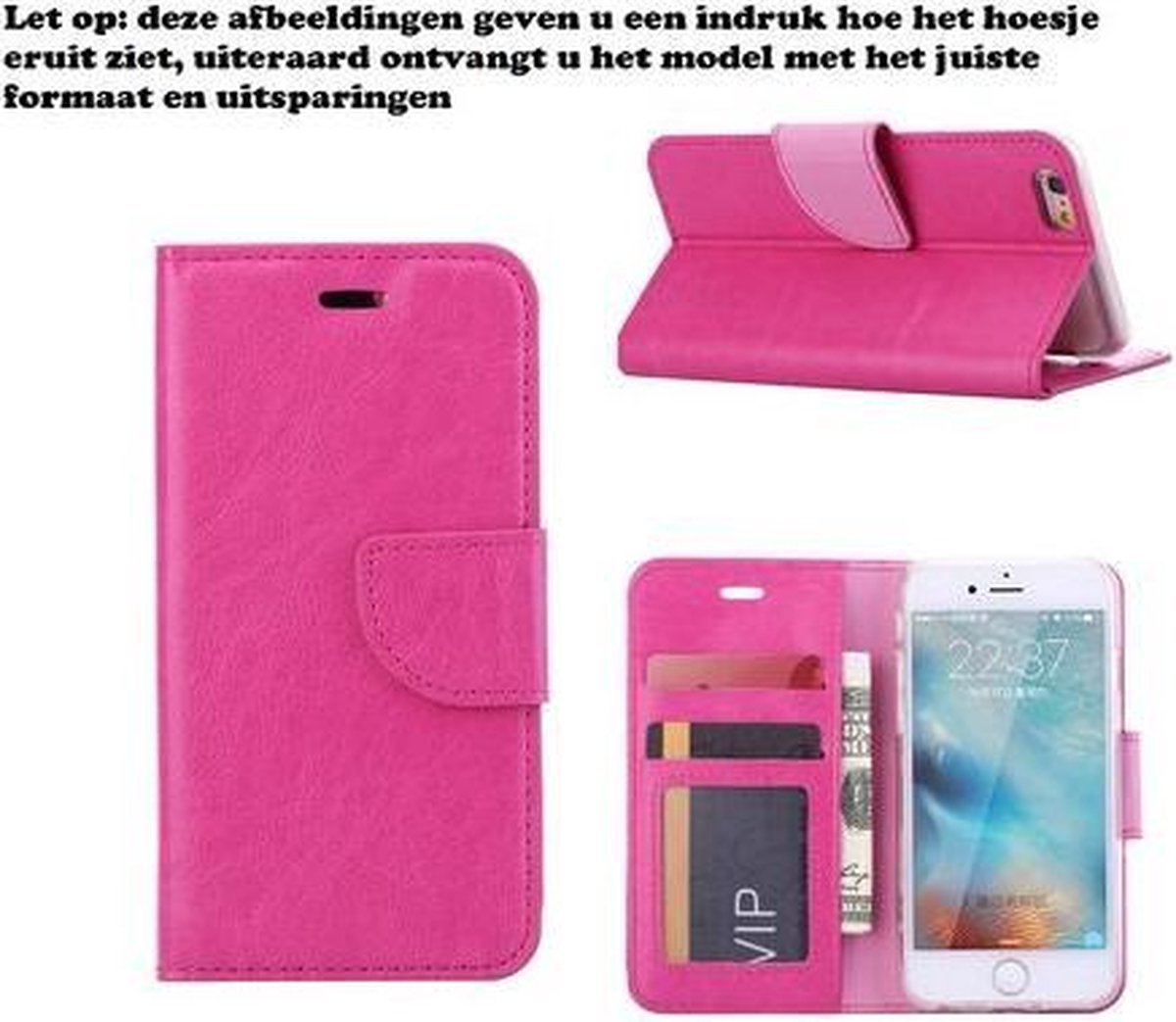 Hoesje voor Alcatel Idol 3 4,7 inch - Book Case - Pink - geschikt voor 3 pasjes