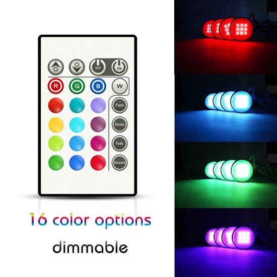 moeilijk Hen Jolly LED Spots RGB met Afstandbediening - Opbouw - Dimmer & Dimbaar met  Afstandbediening -... | bol.com