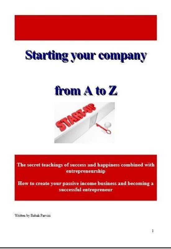 Starting a company from A to Z - cover