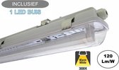Complete LED TL Armatuur 60cm 10W, 1200LM (High Lumen), 3000K Warm Wit,  IP65, Incl. 1x led buis
