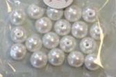 Perles de verre rondes - 8 mm - blanc - 100 pièces