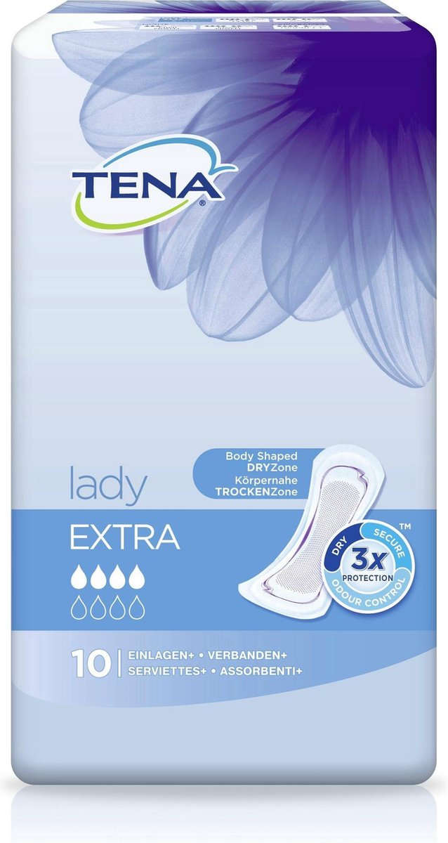 Goedkoopste Tena Lady Extra Incontinentie - 10 stuks - Incontinentie-inlegkruisjes