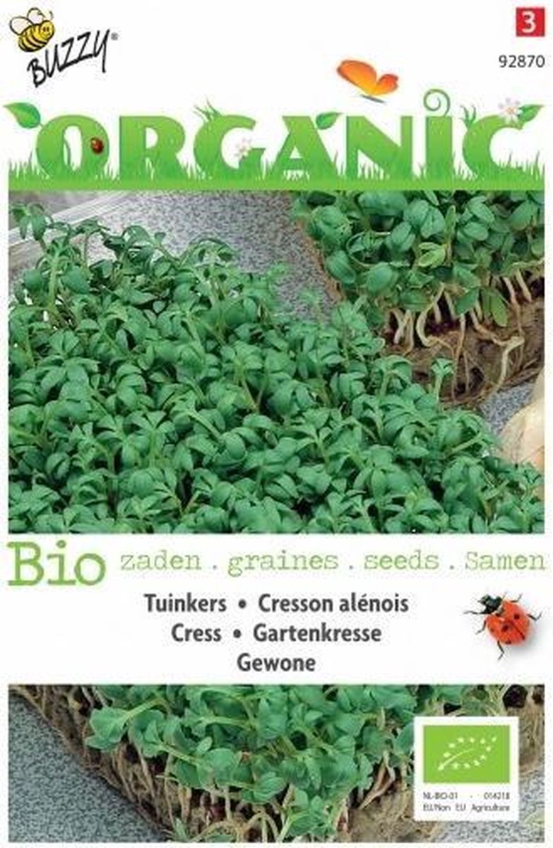 Tuinkers gewone BIO - set van 7 stuks