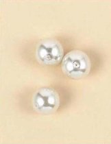 Perles de verre rondes - 10 mm - Blanc - 60 pièces