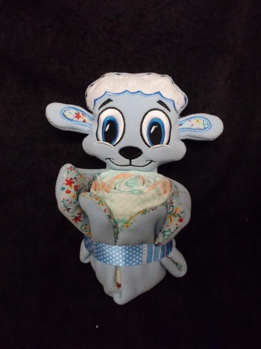 Goedkoopste knuffeldoekje Schaapje Blauw met pampers