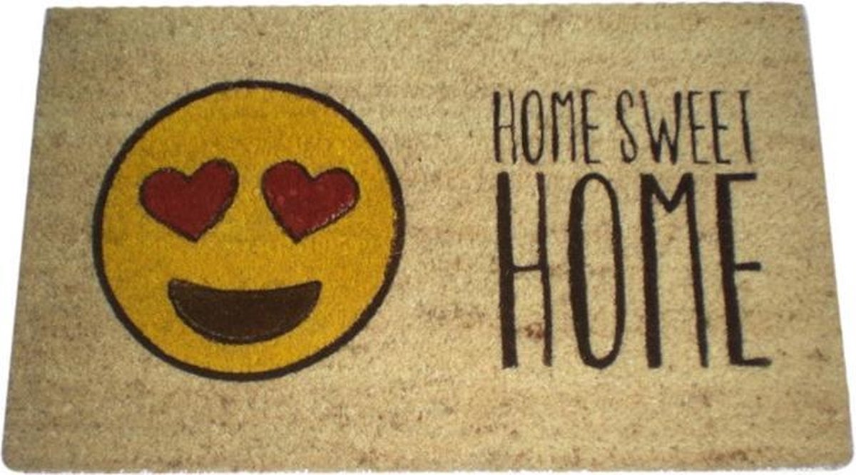 Deurmat Kokosvezel Home Sweet Home Emoji