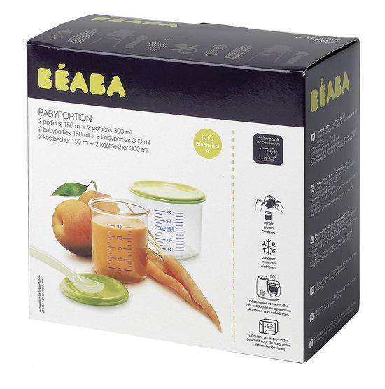 Béaba Set van 4 Bewaarpotjes (2 Baby + 2 Maxi Portions) Meerkleurig