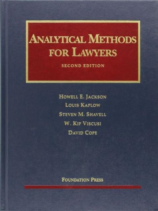 Analytical Methods for Lawyers 9781599419213 Howell E. Jackson