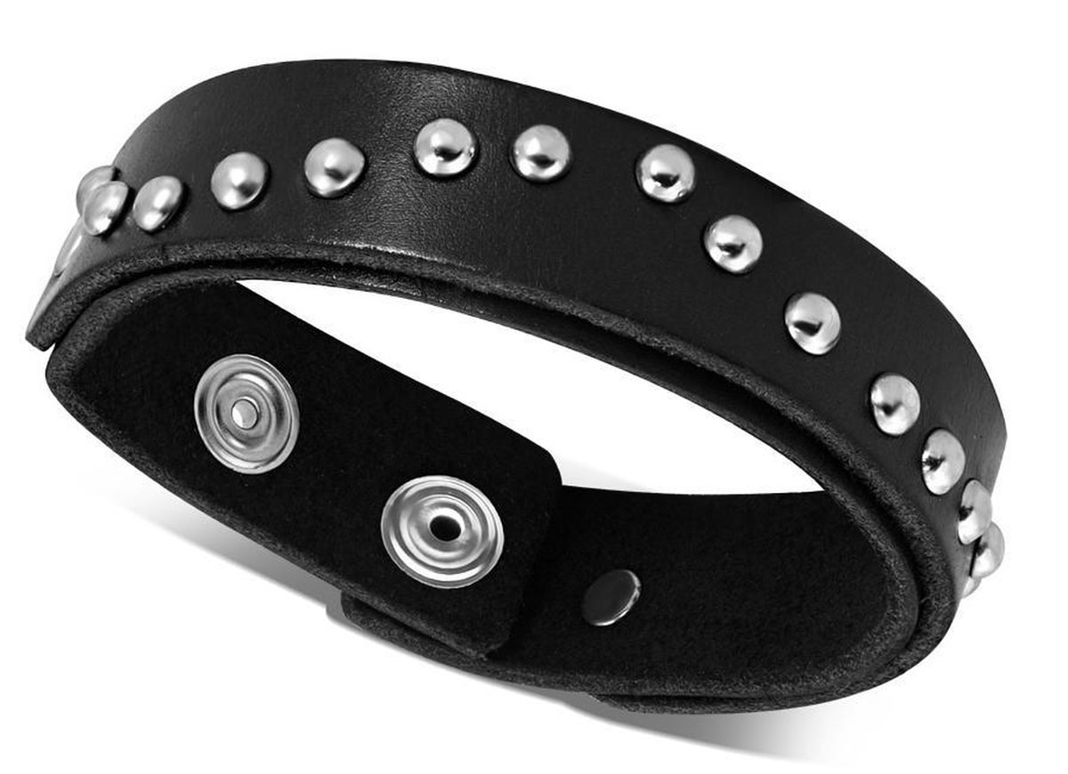 Amanto Armband Aim - Leer - Studs - 20mm - 20-23cm