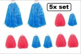 5x Cheerball set  ringgreep roze/blauw