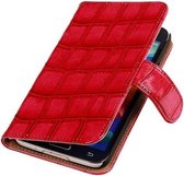 Croco Roze Samsung Galaxy S5 Mini Book/Wallet Case