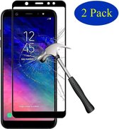 2 Pack Samsung Galaxy A6 (2018) Screenprotector Glazen Gehard  Full Cover Volledig Beeld Tempered Glass