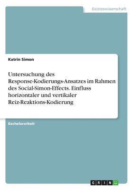 Untersuchung des Response-Kodierungs-Ansatzes im Rahmen des  ... - cover