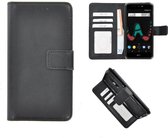 Zwart Fashion Wallet Bookcase Hoesje voor Wiko U Pulse Lite