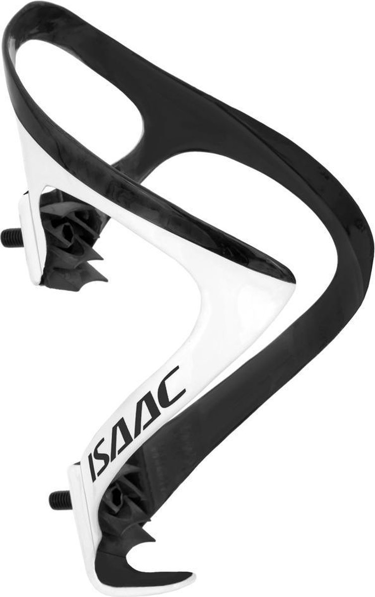 Isaac carbon bidonhouder wit zwart mat