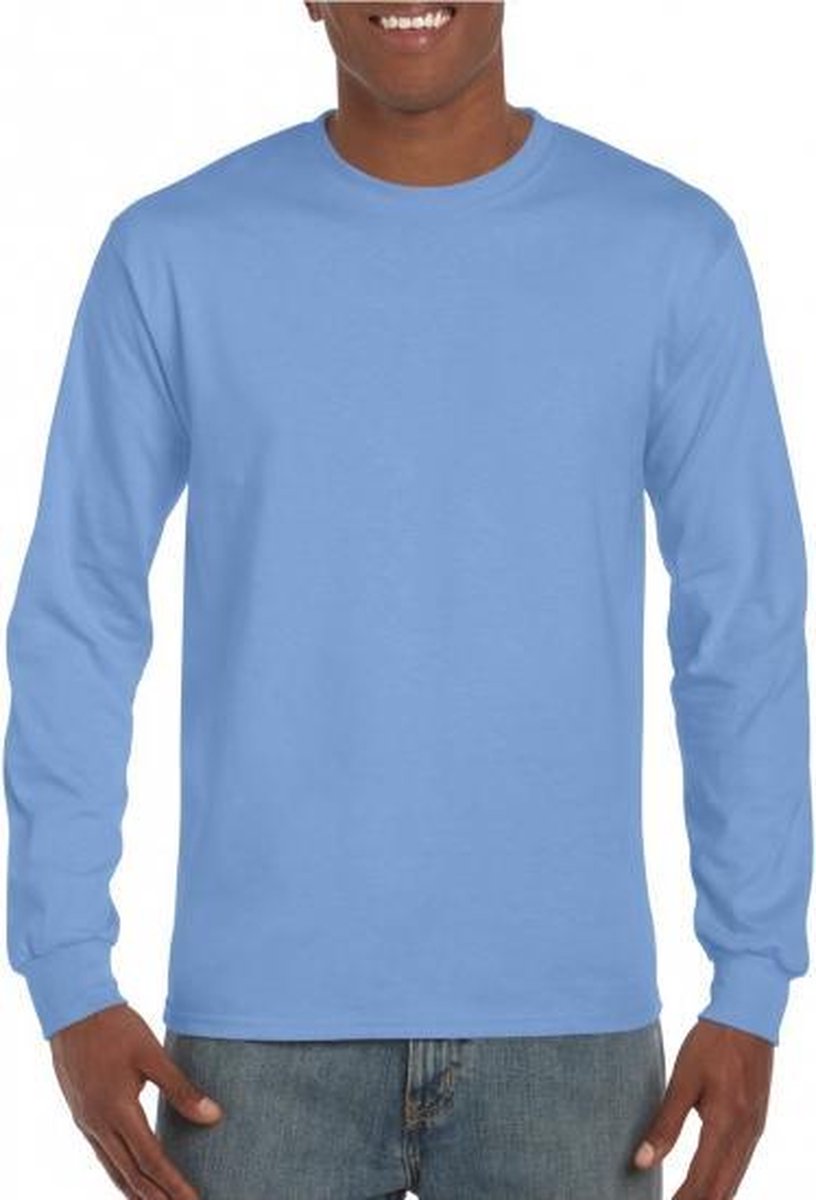 Heren tshirt lange mouw lichtblauw XL