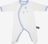 Witte bio-katoenen pyjama met blauwe sterrenpatronen - 18 maanden