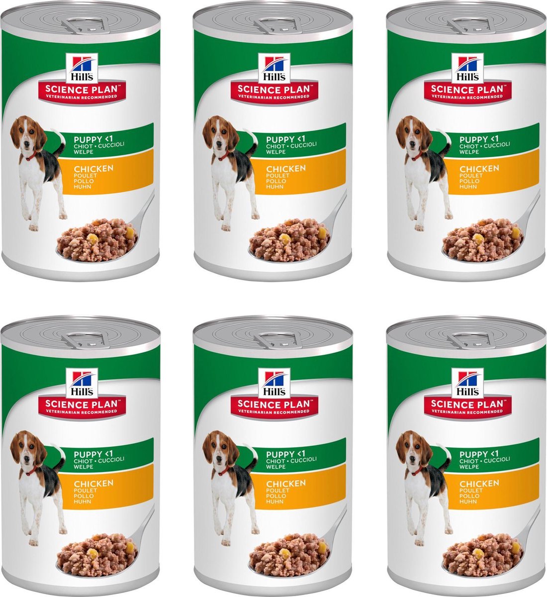 Hill's Science Plan Canine Puppy - Kip - Hondenvoer - 6 x 370 g