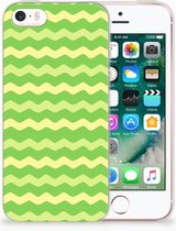 iPhone SE | 5S TPU Hoesje Design Waves Green
