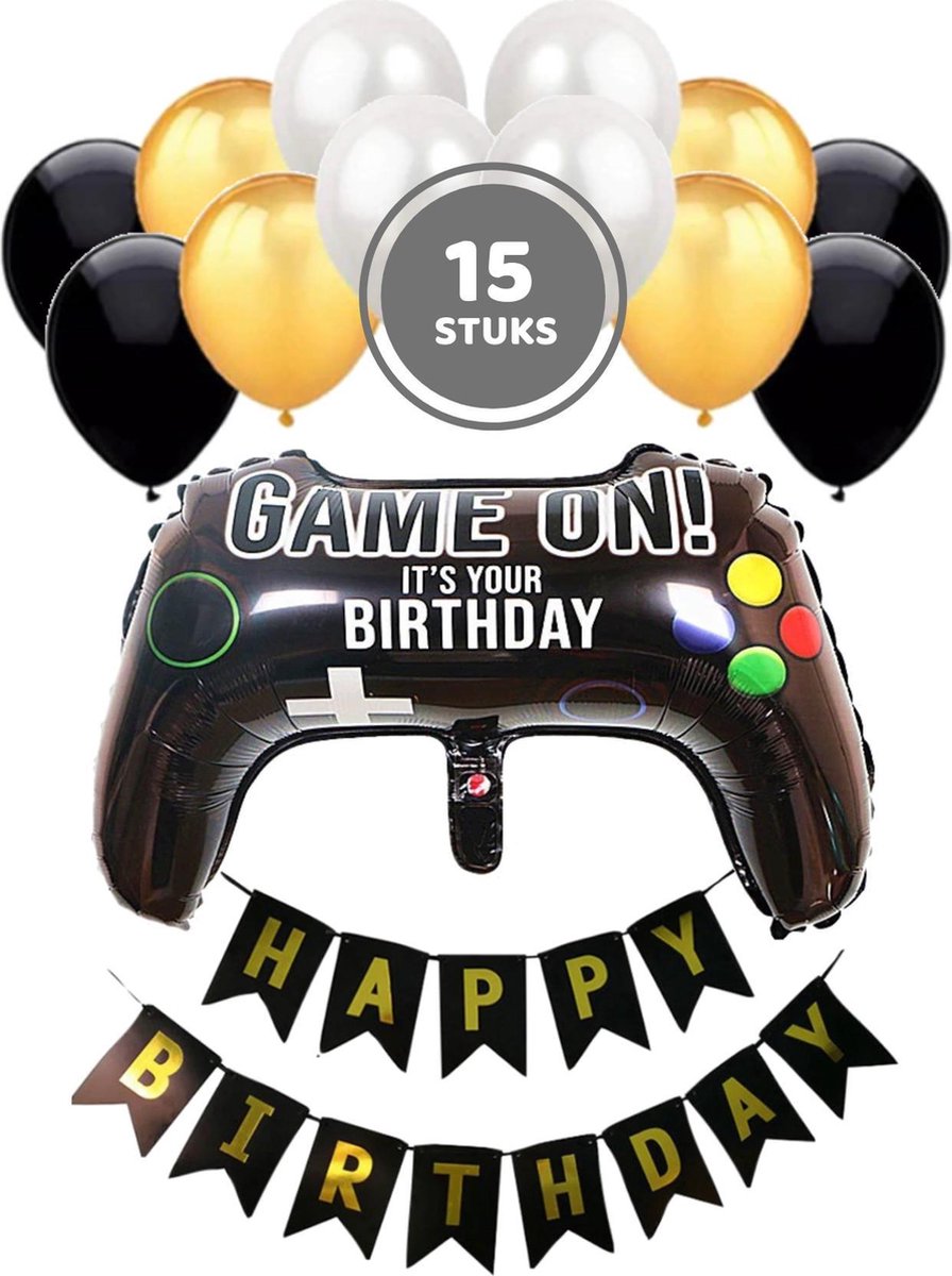 Verjaardag decoratie gamer | Feest versiering | 15-delig | Gamer | XL  Folieballon|... | bol.com