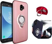 Magneet Ring Case / 360 Graden Draaibaar / Hardcase met TPU Hoes / Cover voor Samsung Galaxy J6 (2018) Roze Goud