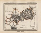 Historische kaart, plattegrond van gemeente Hillegersberg in Zuid Holland uit 1867 door Kuyper van Kaartcadeau.com