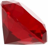 Rode nep diamant 4 cm van glas