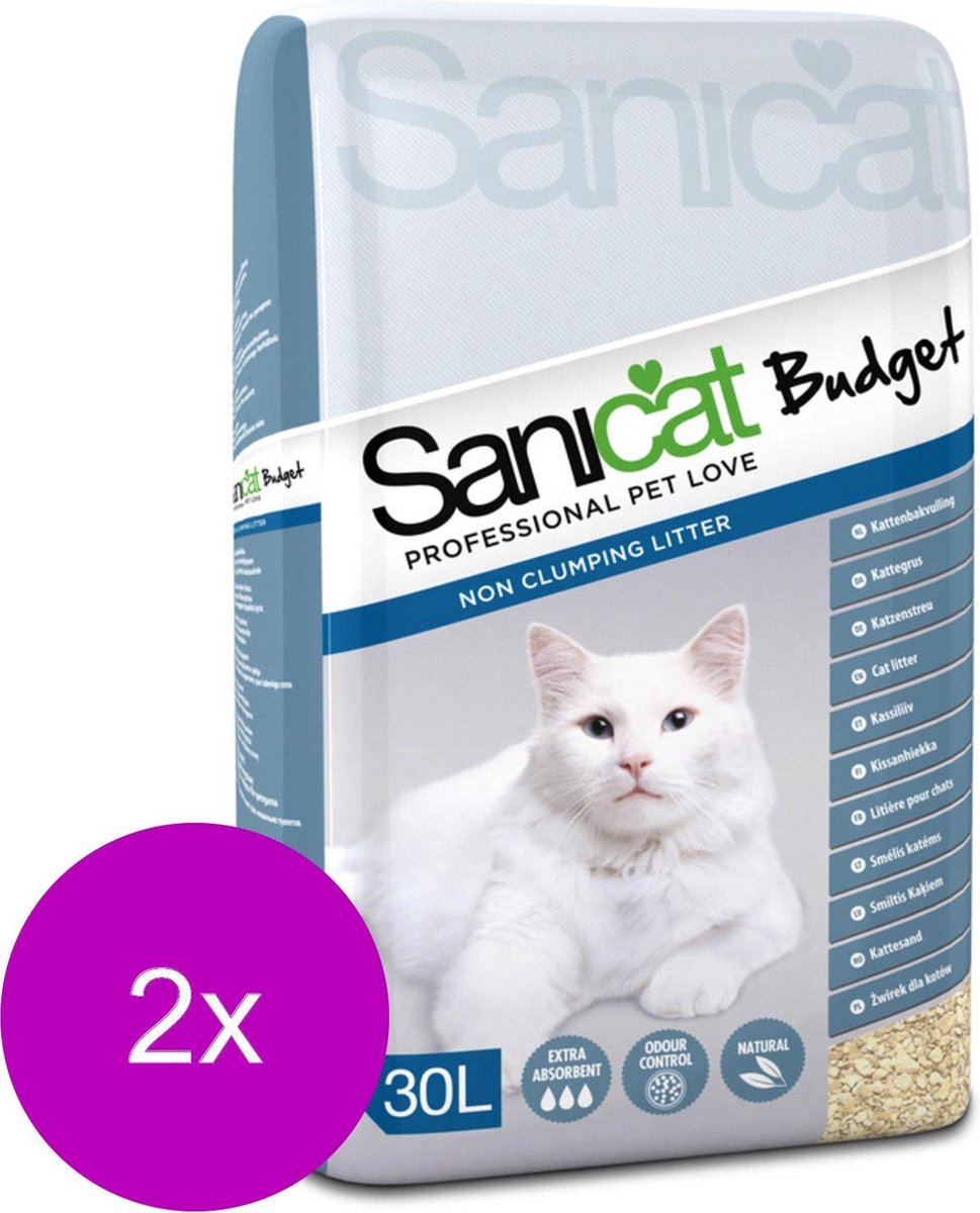 Sanicat Budget - Kattenbakvulling - 2 x 30 l | bol.com