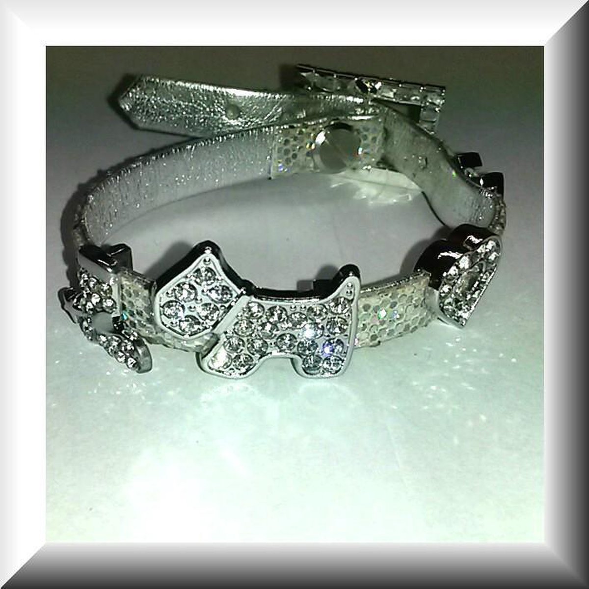 Glitterarmbandje met aanschuifbedels