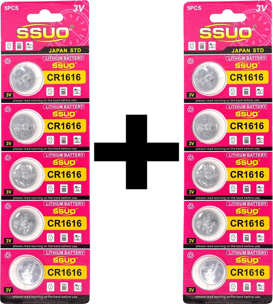 10 Stuks 3V Knoopcel Batterij - Lithium Cell CR1616 - Horloge Batterij - 1+1 Gratis