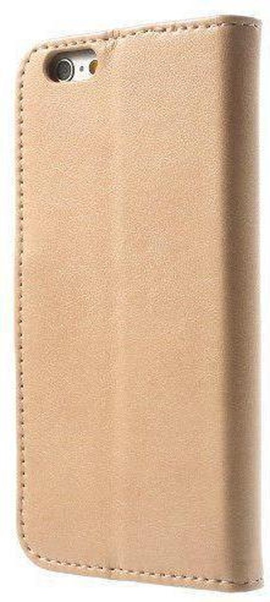 MW Wallet Book Case Smooth Texture Champagne voor Apple iPhone 6