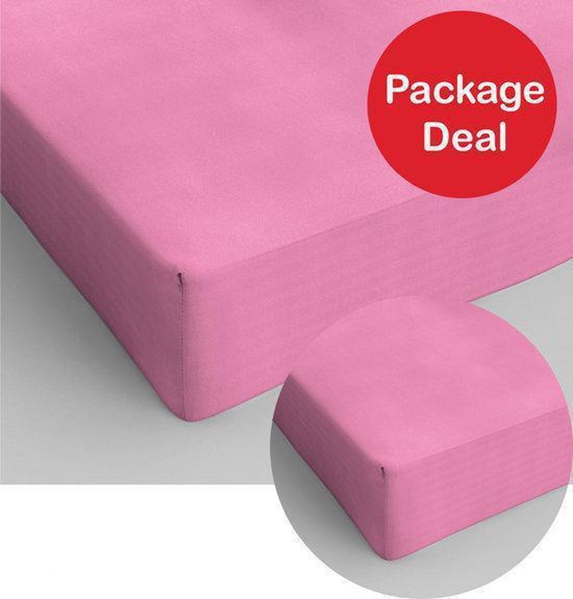 Package Deal 2x Dreamhouse Bedding Hoeslaken Katoen 160x200 - Roze