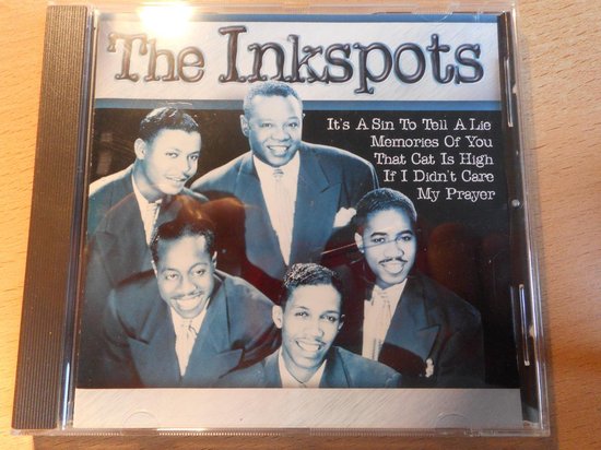 Albumhoes van The Inkspots met vijf mannen in pakken en de titel van het album en de nummers.