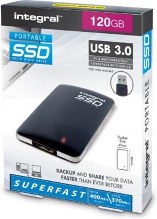 IIntegral - draagbare SSD harde schijf - 120 GB- zwart | bol.com