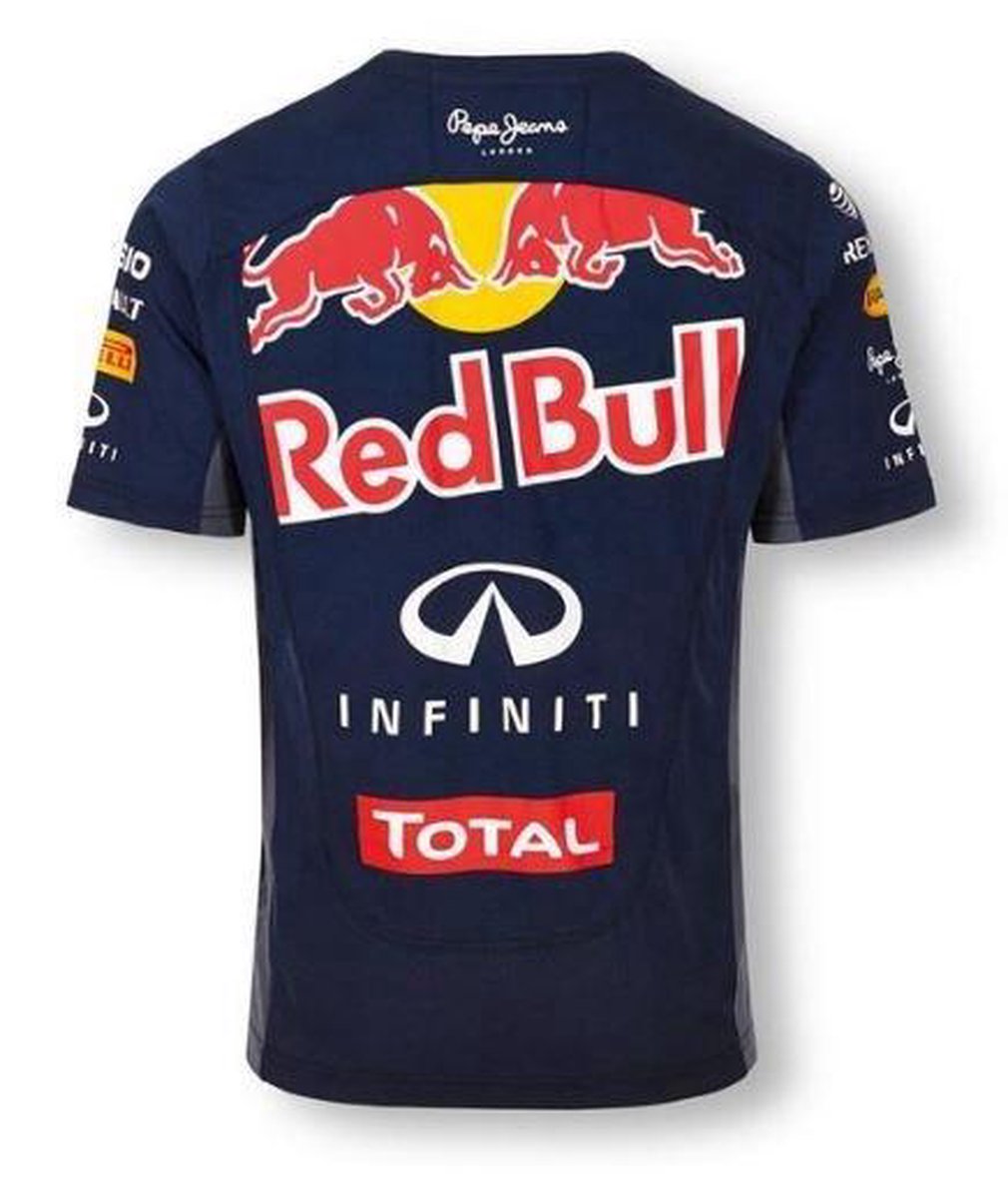 Red Bull T Shirt Teamline Junior Blauw Maat 104