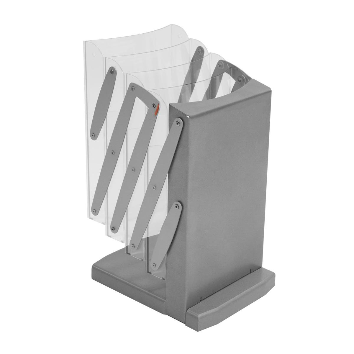 premium brochurehouder met elegante en stabiele voet 4x A4. Folderrek