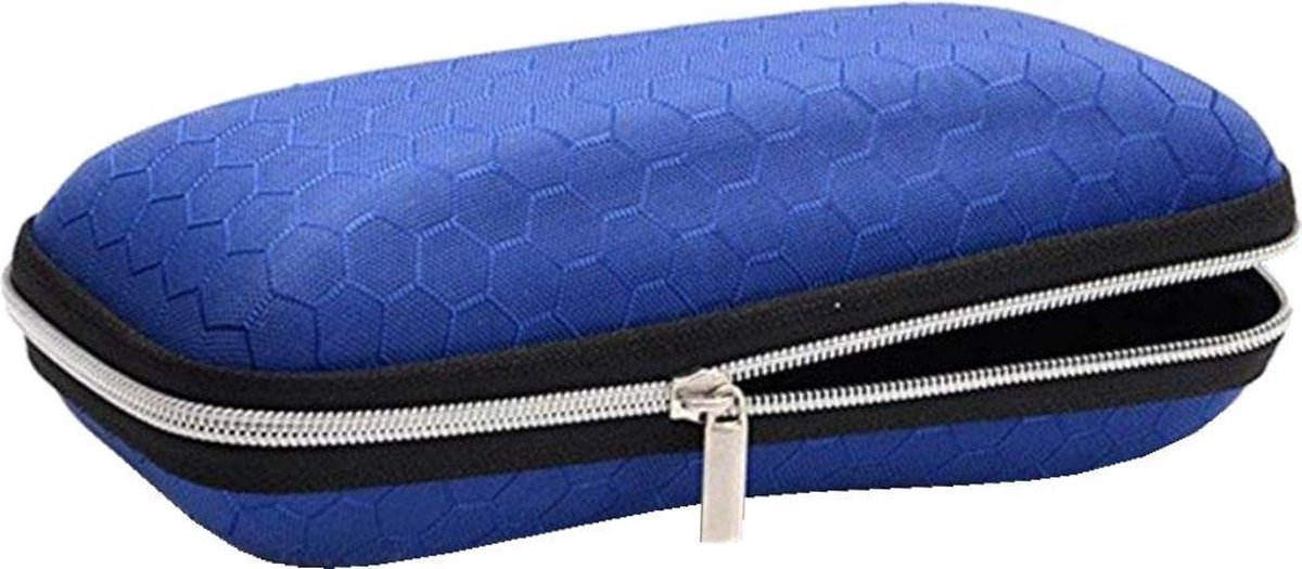 Fako Bijoux® - Brillenkoker - EVA - Met Rits - Nylon - Blauw
