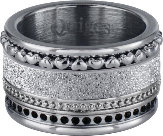 Quiges Stacking Ring - Femme - argent en acier inoxydable de couleur - Taille 18 - Taille 10 mm