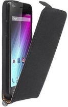 Zwart Lederen Flip Case Hoesje Voor Wiko Lenny