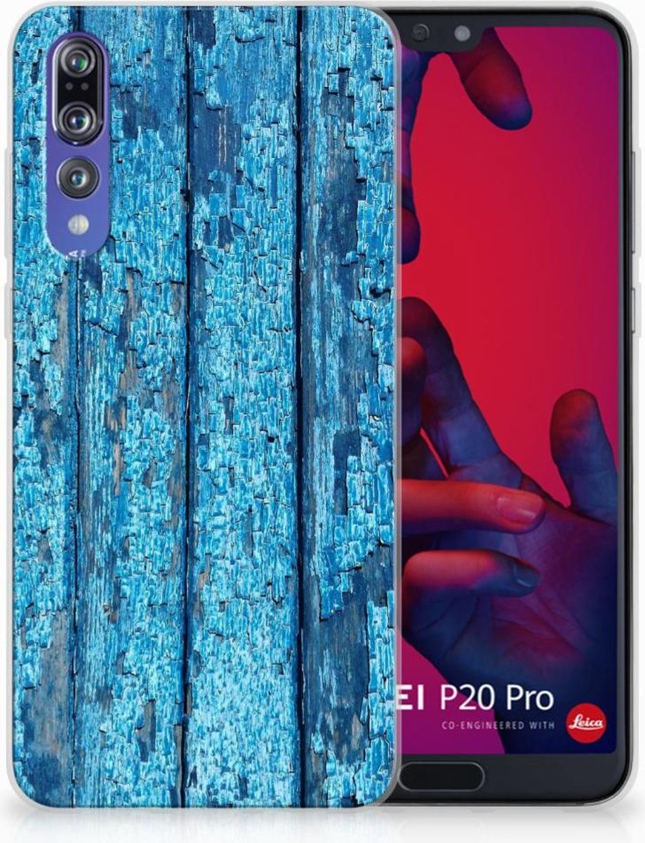 Huawei P20 Pro Bumper Hoesje Wood Blue
