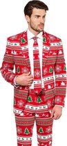 OppoSuits Winter Wonderland - Heren Kostuum - Rood - Kerstpak - Maat 60