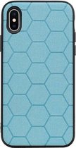 Hexagon Hard Hoesje voor iPhone X / iPhone XS Blauw